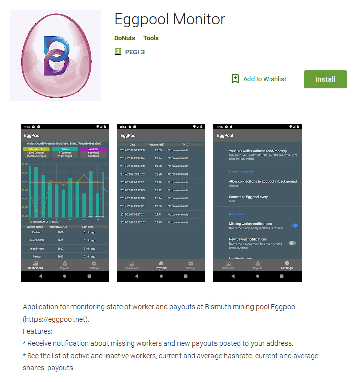 monitor mobile app eggpool